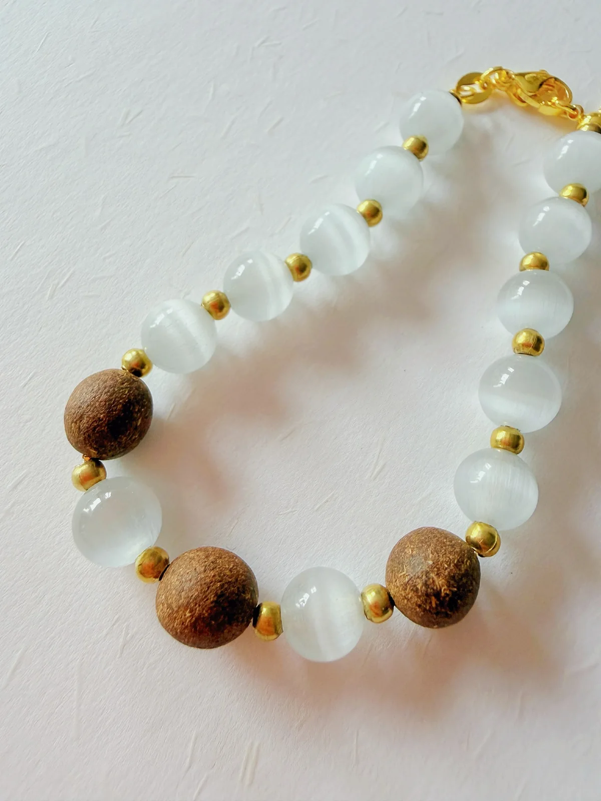 Moonlit White fragrant bead bracelet
